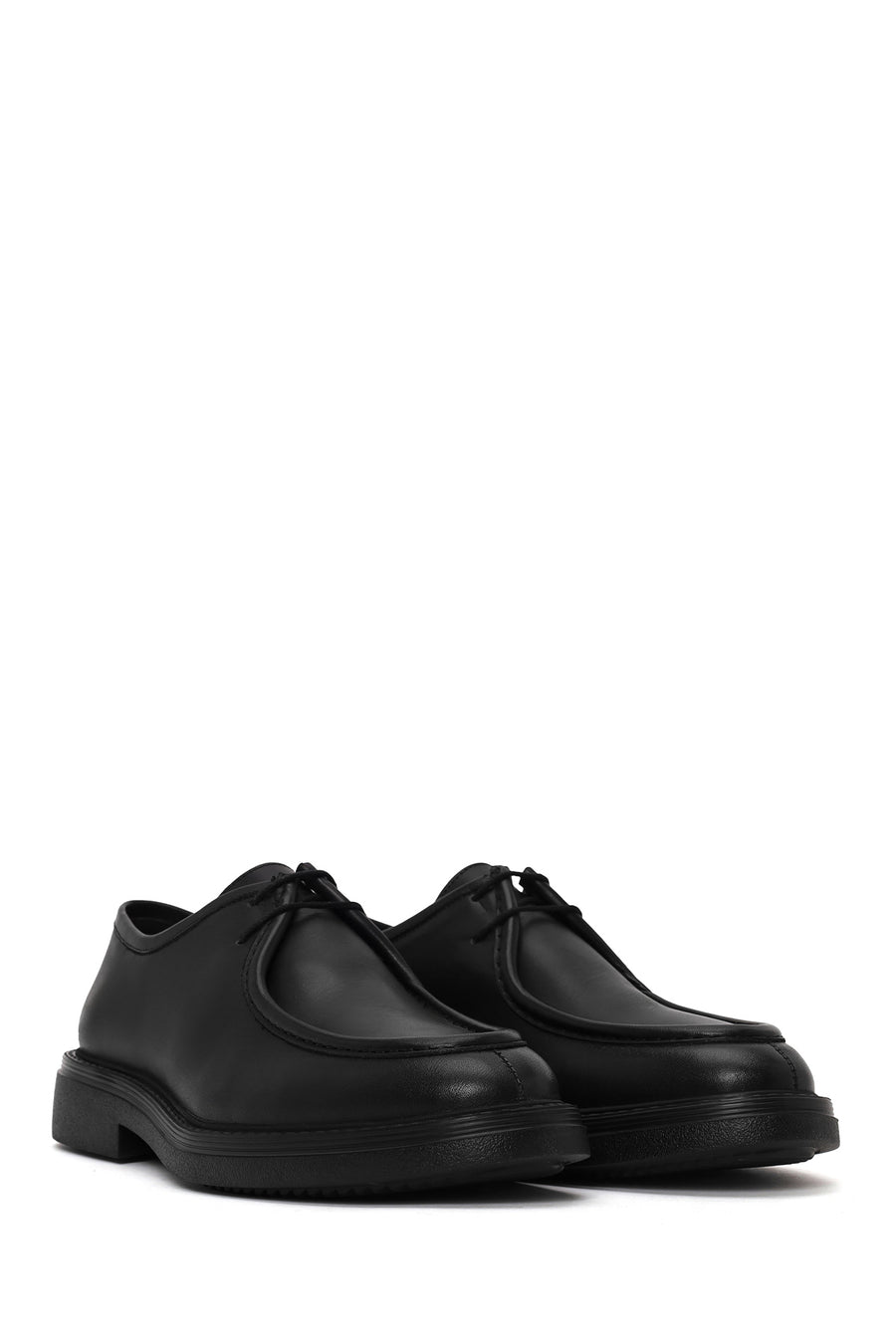 Male Black Lace-up Leather Casual Shoes