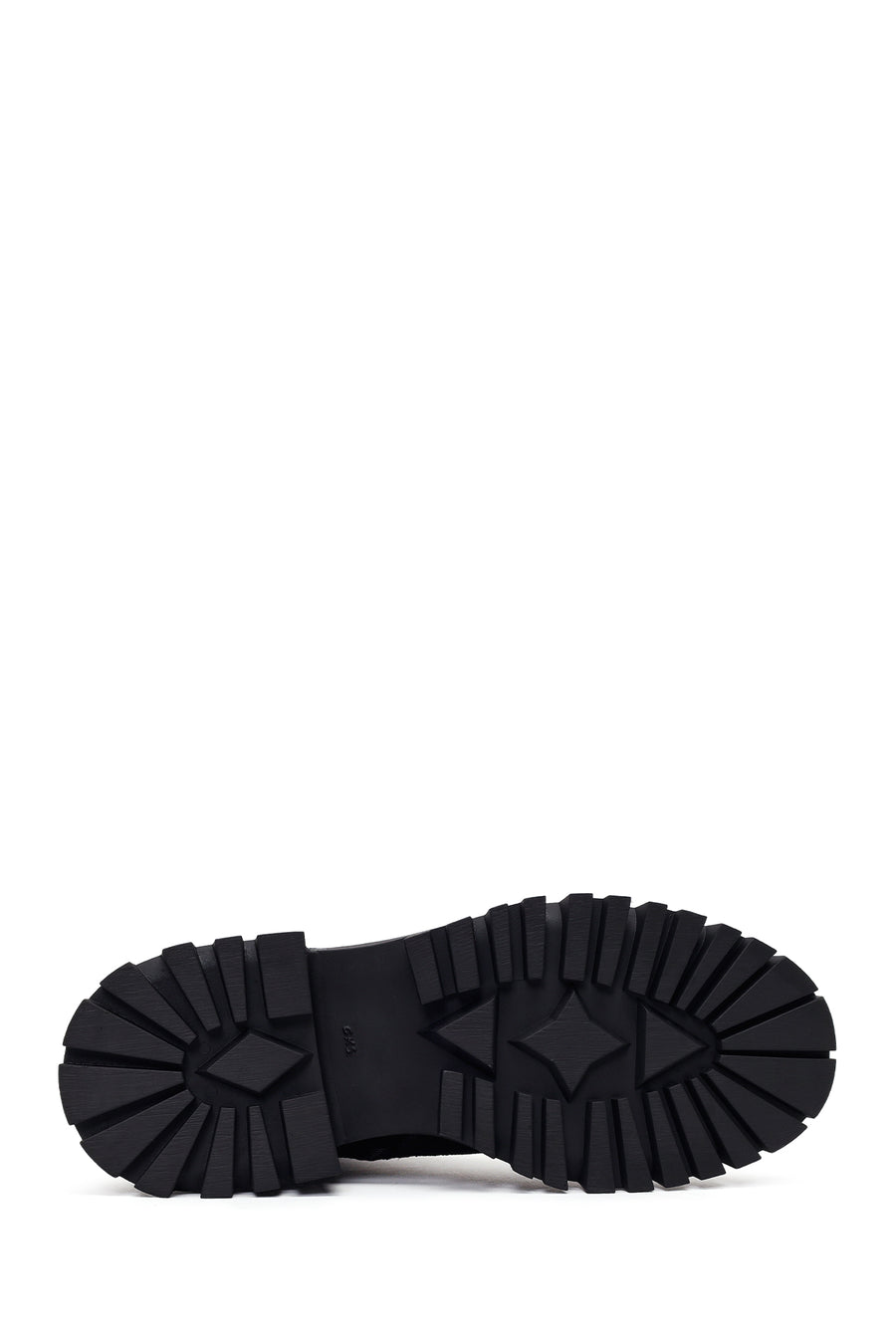 Woman Black Zip Closure Chunky-Heeled Suede Combat Boots