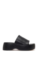 Women's Black Thick Soled Slippers | Derimod