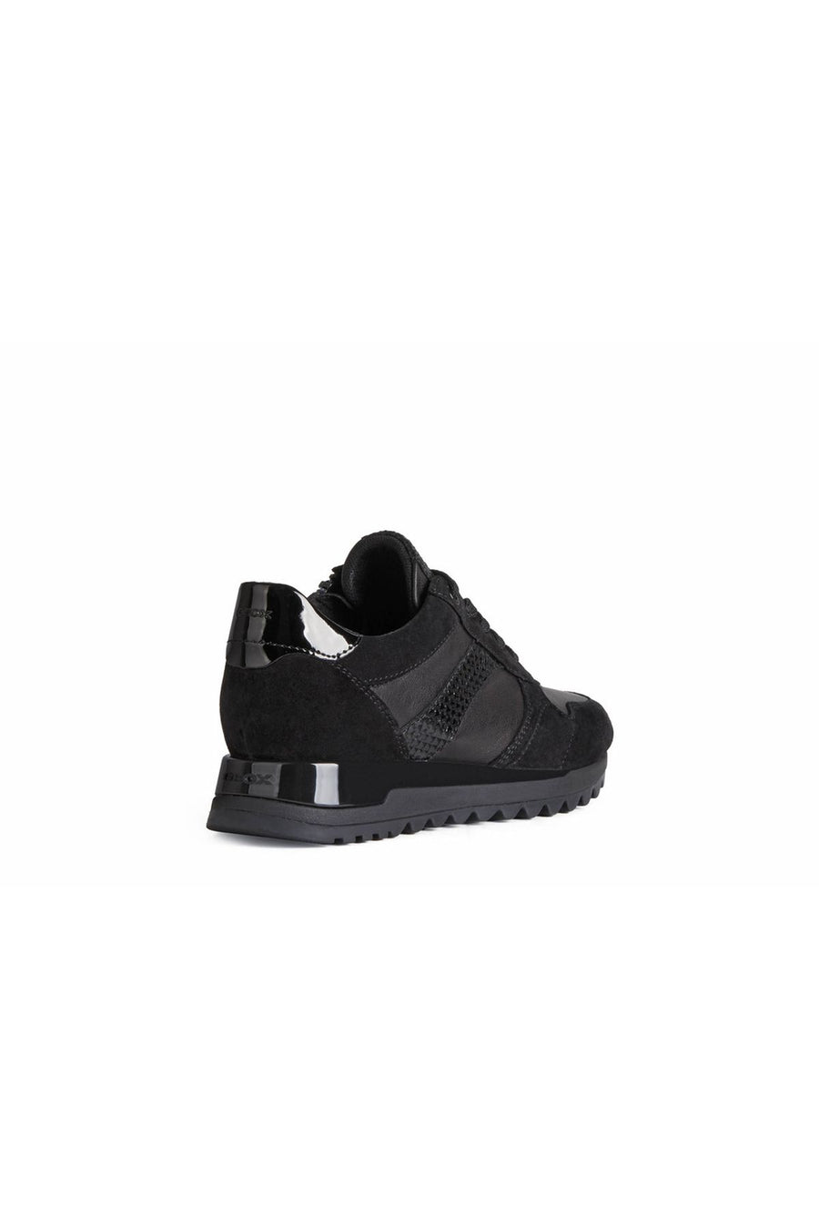 Geox Women's Black Tabelya Thick Soled Leather Sneaker