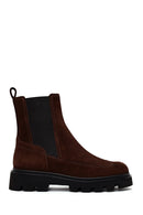 Women's Brown Suede Leather Chelsea Boots | Derimod