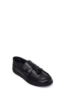 Erkek Siyah Püsküllü Deri Casual Loafer | Derimod