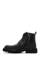 Men's Black Leather Zippered Boots | Derimod