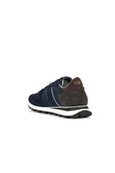 Geox Erkek Lacivert Spherica Vseries Bağcıklı Süet Deri Sneaker | Derimod