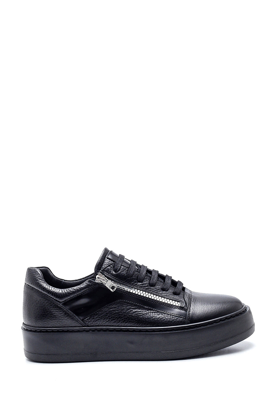 Men's Leather Zipper Sneaker 21WFD6403FT | Derimod