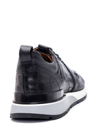 Men's Leather Patterned Sneaker | Derimod