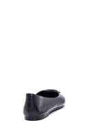 Women's Black Leather Ballerina Ballet Shoes | Derimod