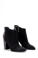 Women's Patterned Suede Boots | Derimod