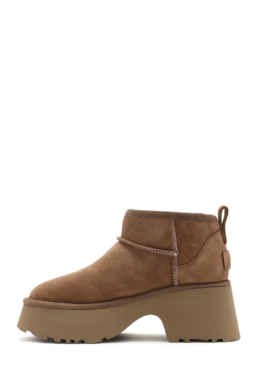 Women's Brown Thick Soled Suede Leather Teddy Boots