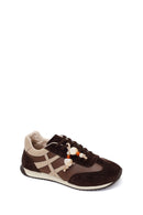 Woman Brown Lace-Up Charm Leather Sneaker | Derimod