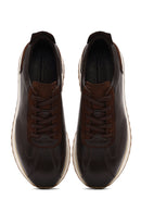 Men's Brown Lace-up Thick-Sole Leather Sneaker | Derimod