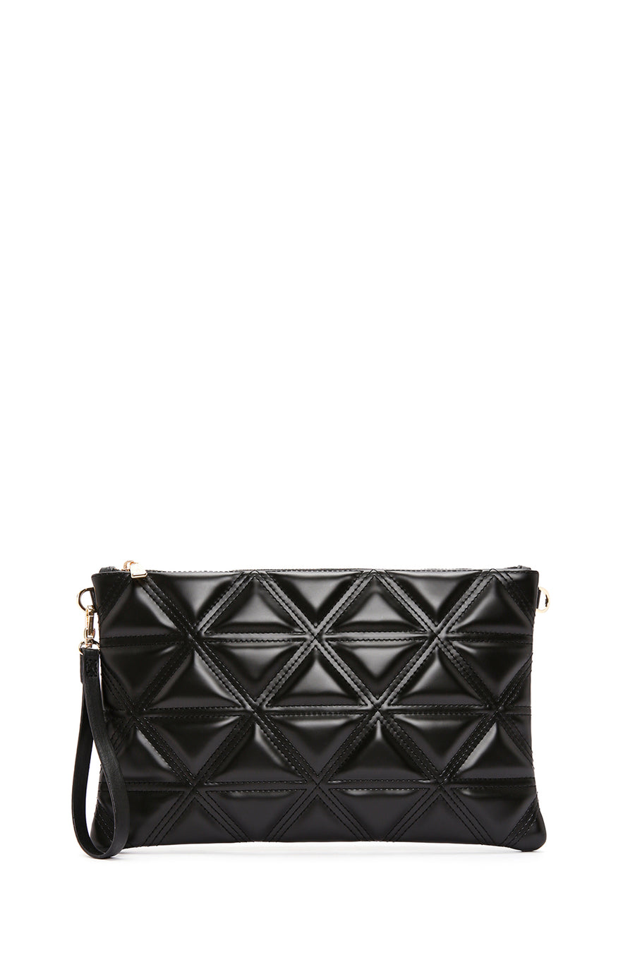 Women's Black Long Chain Strap Quilted Clutch Bag