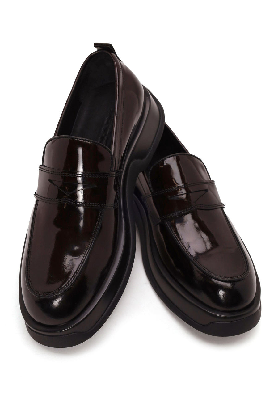 Erkek Bordo Kalın Tabanlı Deri Loafer