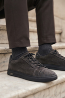 Male Anthracite Lace-up Suede Leather Sneaker | Derimod