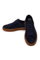 Erkek Lacivert Bağcıklı Süet Deri Sneaker | Derimod