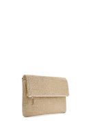 Women's Beige Chain Strap Woven Clutch Bag | Derimod