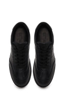 Erkek Siyah Bağcıklı Deri Casual Sneaker | Derimod