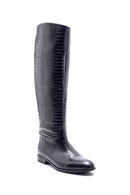 Women's Leather Crocodile Patterned Boots | Derimod