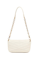 Woman Cream Long-Strap Quilted Mini Crossbody Bag | Derimod