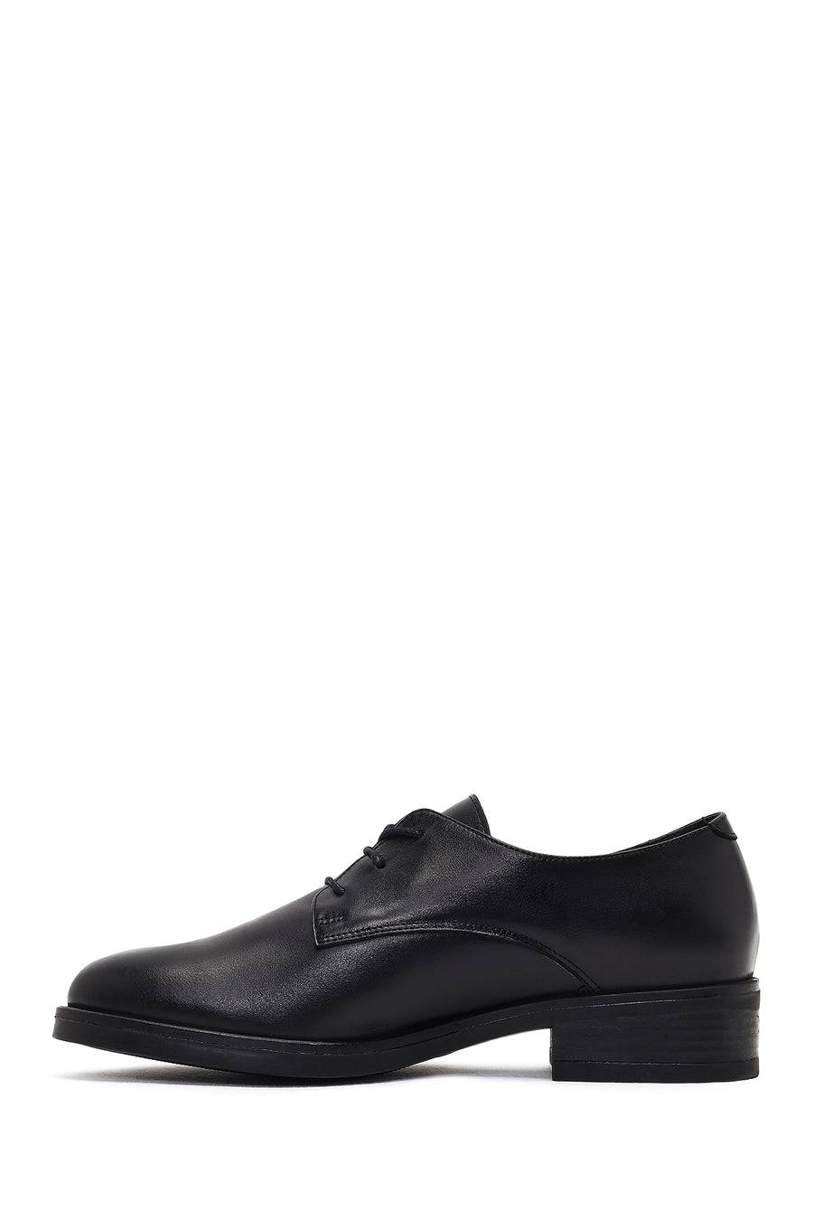 Women's Black Lace-up Leather Masculine Shoe
