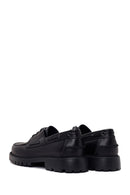 Male Black Lace-Up Thick-Soled Leather Casual Shoes | Derimod
