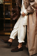 Woman Brown Suede Masculine Loafer | Derimod