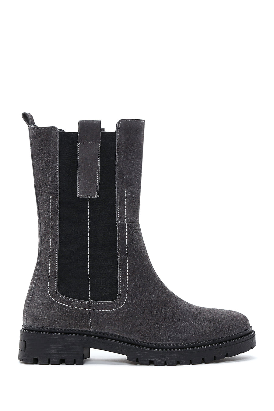 Women's Anthracite Suede Leather Chelsea Boots 22WFD415910 | Derimod