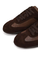 Woman Brown Lace-up Suede Leather Sneaker | Derimod