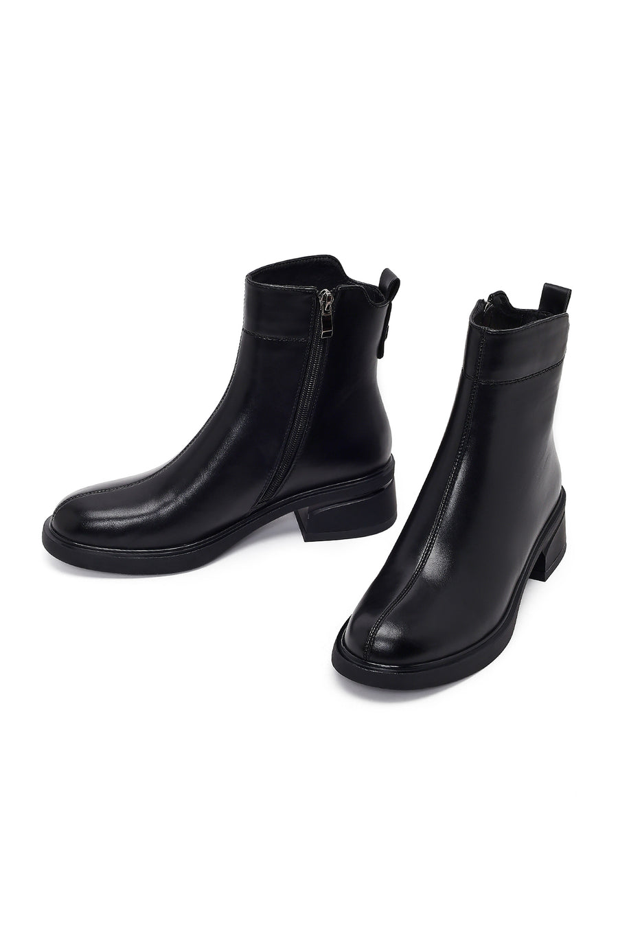 Women's Black Zipper Boots