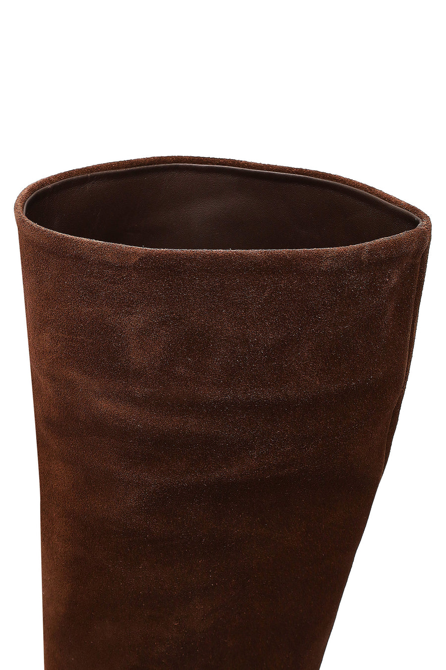 Woman Brown High Thick-Heeled Suede Boots