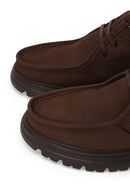 Male Brown Lace-Up Thick-Soled Nubuck Leather Boots | Derimod