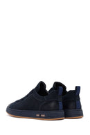 Male Navy Lace-up Nubuck Leather Sneaker | Derimod