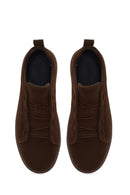 Male Brown Thick-Soled Suede Leather Sneaker | Derimod