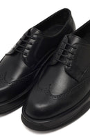 Men's Black Lace-Up Thick-Soled Leather Casual Shoe | Derimod