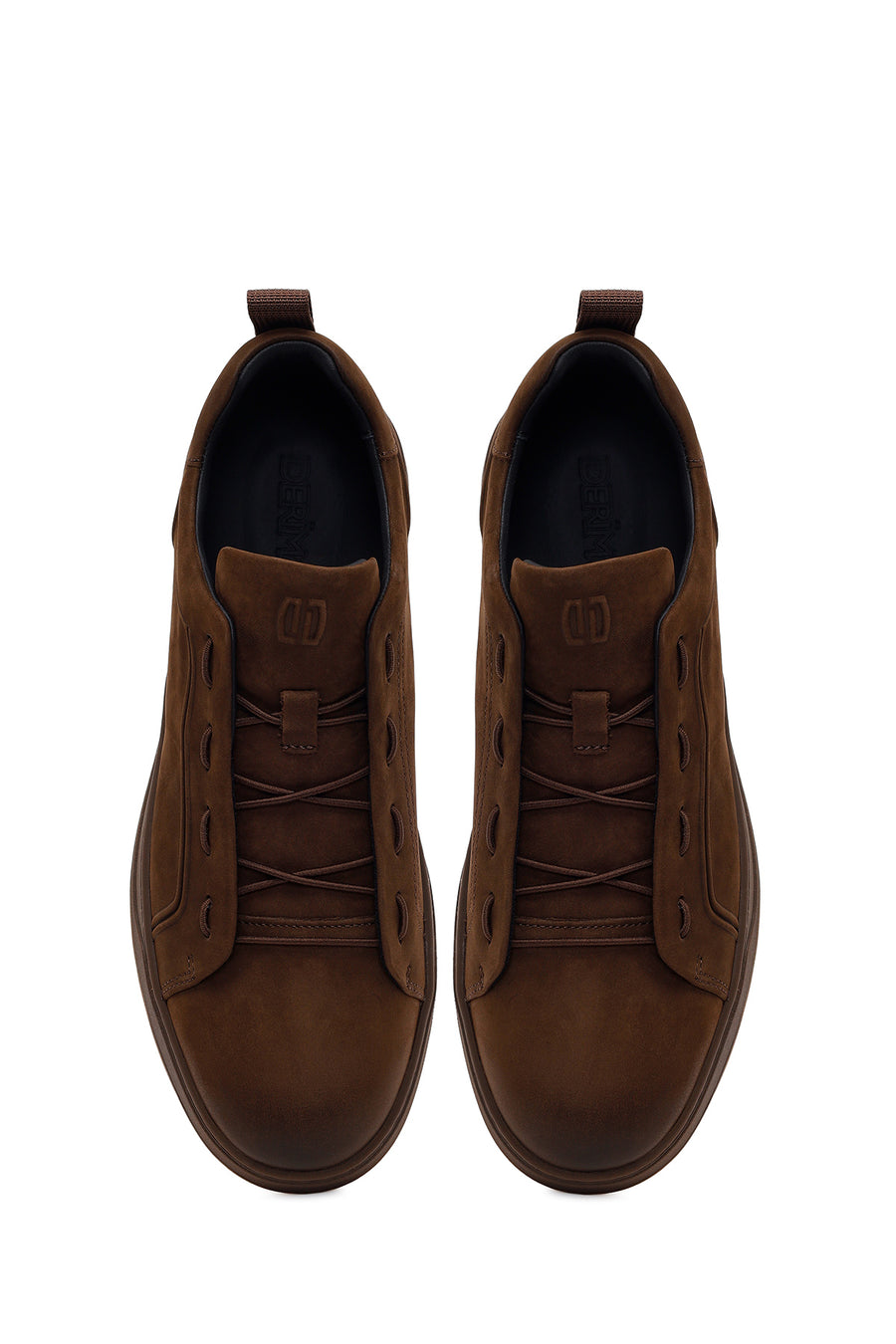 Male Brown Lace-Up Nubuck Leather Sneaker