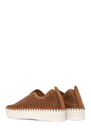 Woman Bronze Lace-Up Thick-Soled Glittery Fabric Casual Shoes | Derimod