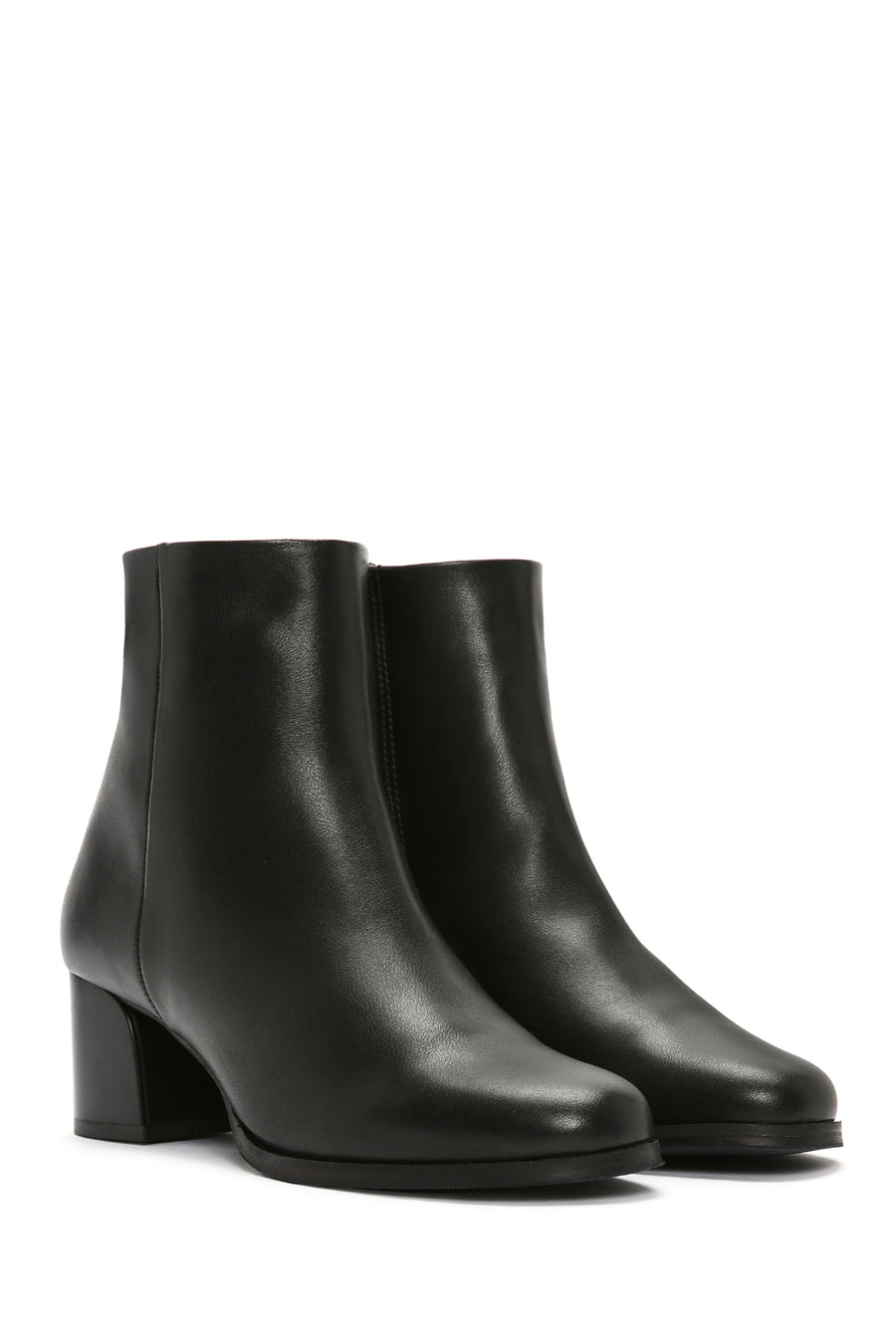 Women's Black Zippered Heeled Boots