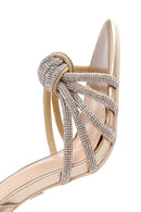 Women's Gold Stone Thin Heel Sandals | Derimod