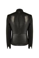 Martha Woman Black Short Leather Jacket | Derimod
