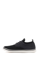 Men's Black Lace-Up Fabric Sneakers | Derimod