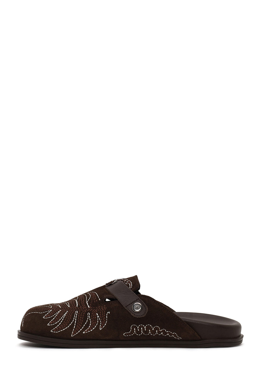 Woman Brown Open-Back Suede Slipper