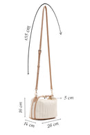 Women's Cream Long Straw Mini Handbag | Derimod