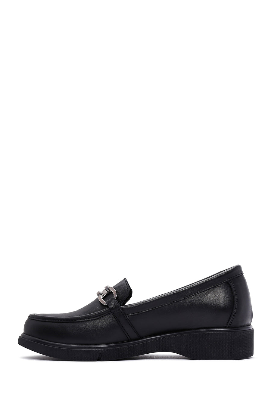 Women's Black Leather Comfort Loafer