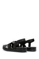 Women's Black Leather Comfort Sandals | Derimod
