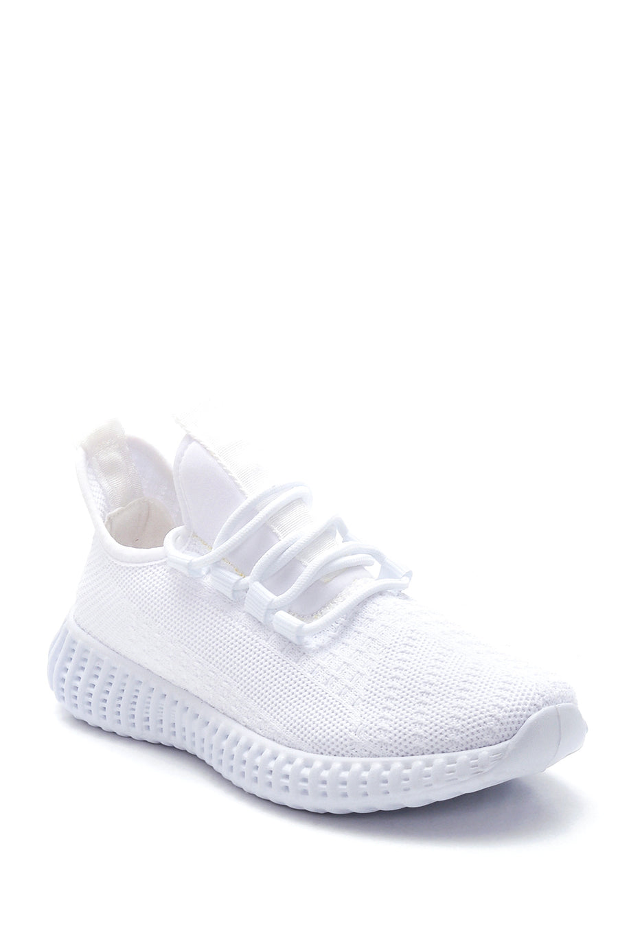 Women's White Patterned Sneaker