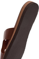 Women's Brown Leather Slippers | Derimod