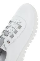Women's White Lace-Up Leather Sneaker | Derimod