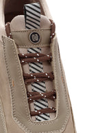 Erkek Vizon Bağcıklı Nubuk Deri Sneaker | Derimod