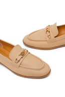 Kadın Bej Tokalı Maskülen Deri Loafer | Derimod