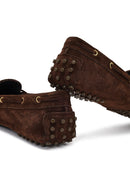 Women's Brown Tassel Suede Leather Loafer | Derimod